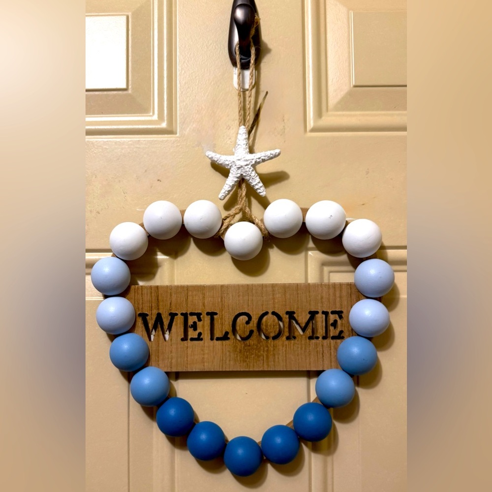 Young’s Nautical Themed Heart Shaped Welcome Sign with Starfish
